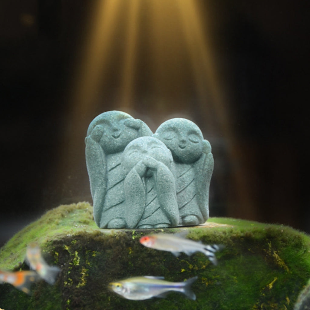 Rockery Fish Tank Submerged Landscape Decoration Cute Little Buddha Statue Ornament