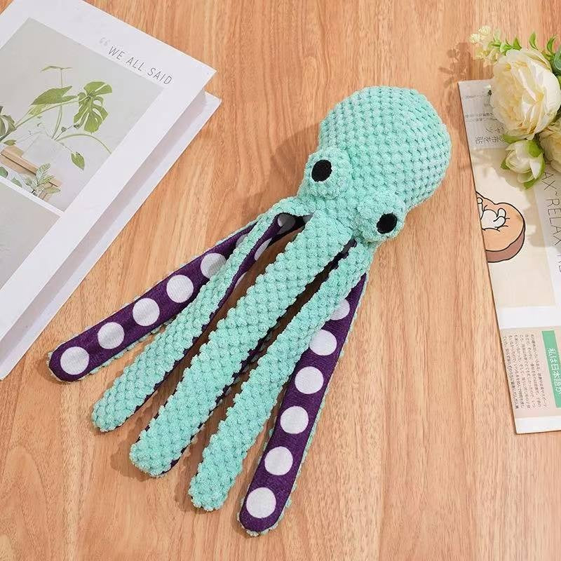 Squeaky Six-Legged Octopus Plush Chew Toy For Cats & Dogs